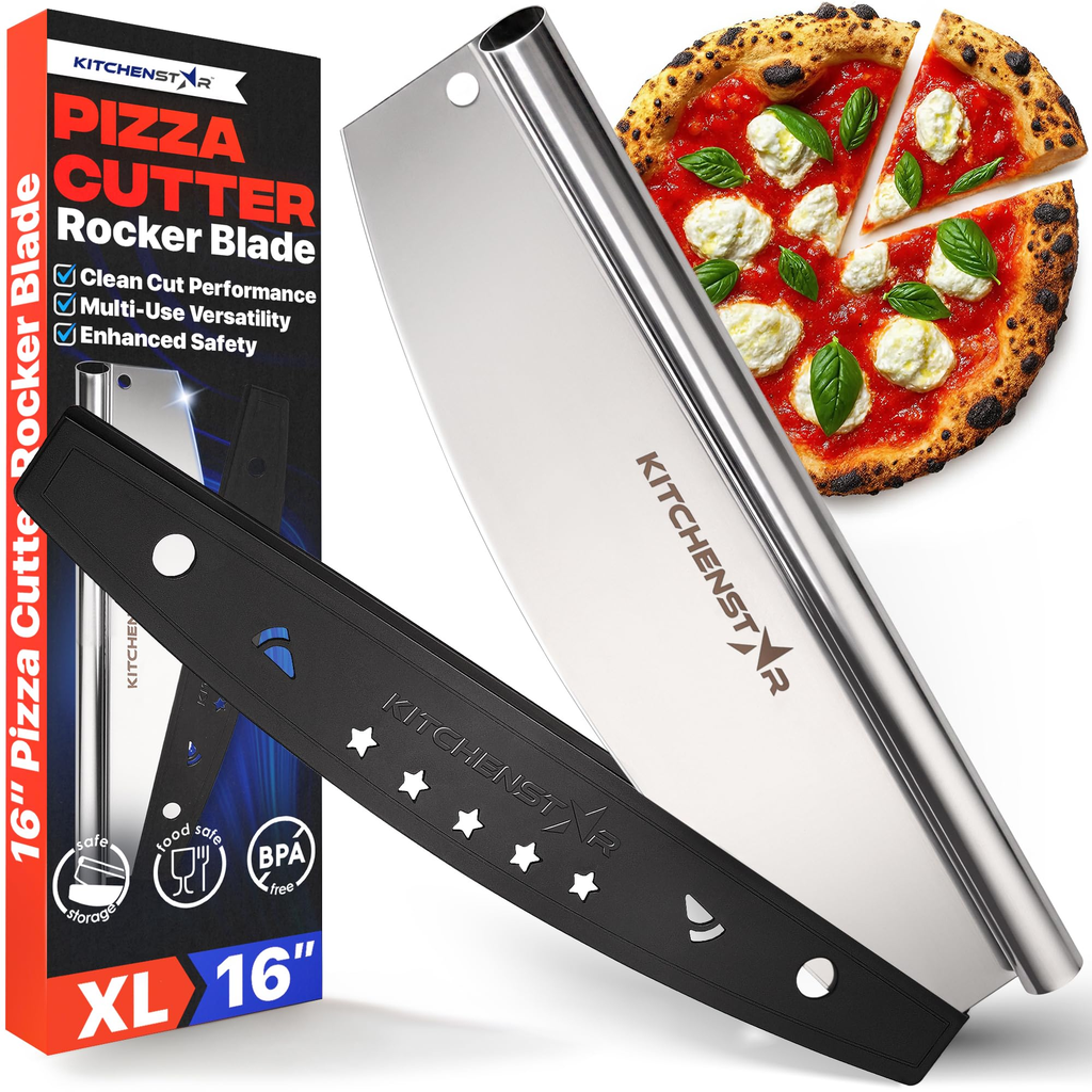 Dinanauth Kitchen Prep Co. Premium Pizza Cutter White